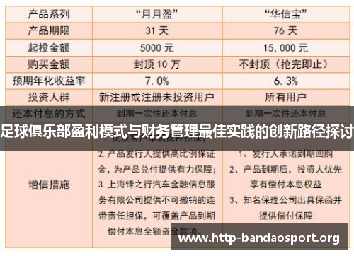 足球俱乐部盈利模式与财务管理最佳实践的创新路径探讨 足球俱乐部盈利模式与财务管理最佳实践的创新路径探讨